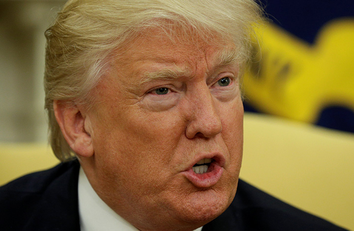 U.S. President Donald Trump speaks to reporters at the White House in Washington, May 10, 2017.  