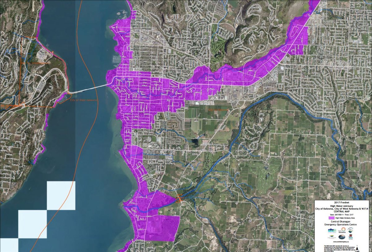 Flood Watch: Downtown, Kelowna to Mission Creek Casa Loma to Bear Creek, Westbank First Nation, West Kelowna.