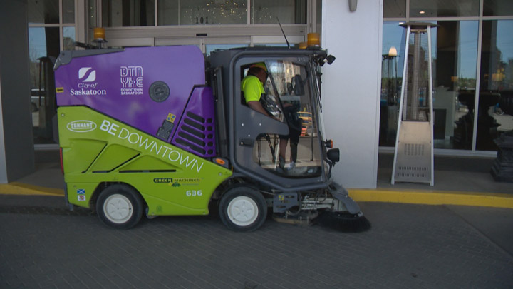 A street sweeper pilot project is expected to save money while keeping downtown Saskatoon clean.