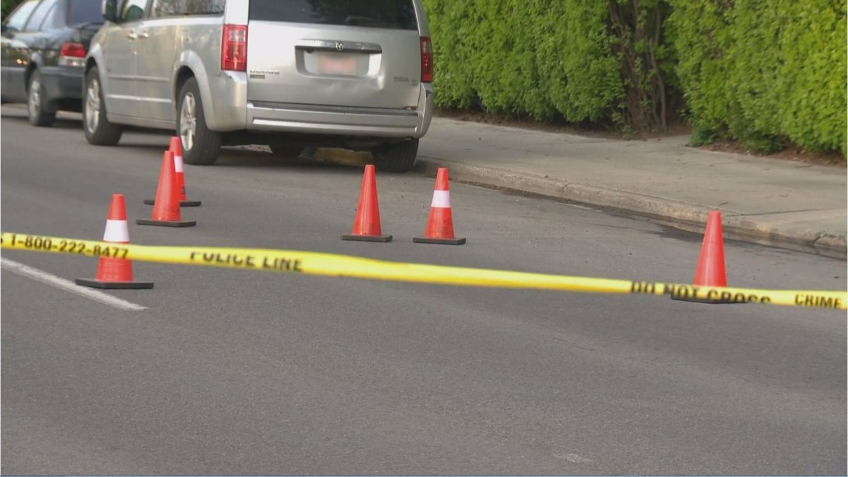 Calgary police cordoned off an area in the 3200 block of Elbow Drive S.W. Saturday, after an early morning shooting in the area sent one man to hospital. 