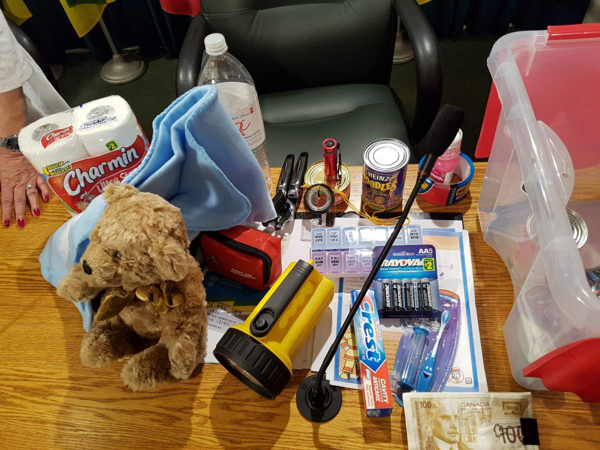 Examples of items that are good to have in an emergency preparedness kit. 