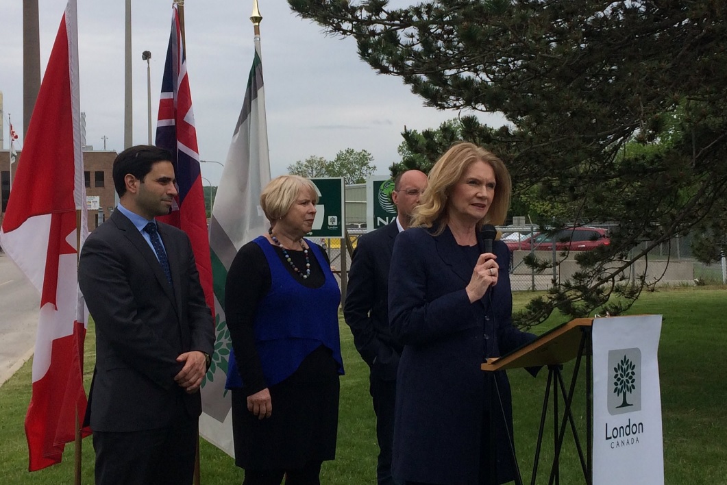 MP Kate Young announces an $18.7-million federal investment into water and wastewater projects in London, on Wednesday May 24.