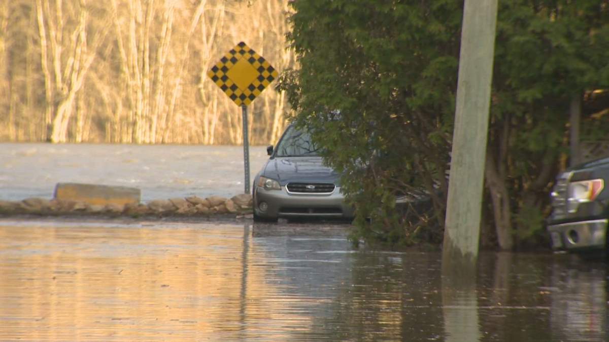 The Riviere des Prairies has spilled over onto the streets of Pierrefonds and residents are now dealing with flooding, Wednesday, May 3, 2017.