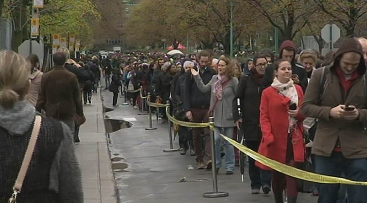 Long lines were the norm in Montreal Saturday, as French voters turned out to vote in their country's presidential election. Saturday, May 6, 2017.
