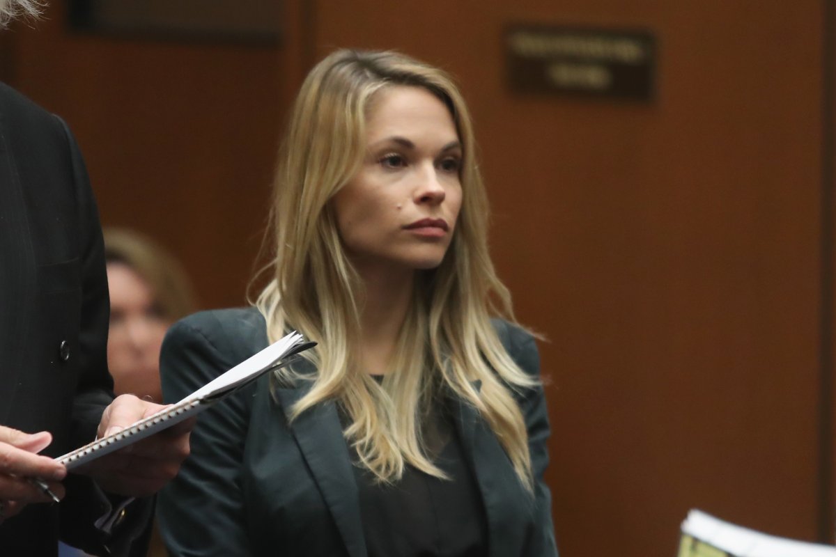 Model Dani Mathers stands during court proceedings for a hearing at Clara Shortridge Foltz Criminal Justice Center on May 24, 2017 in Los Angeles, California. 