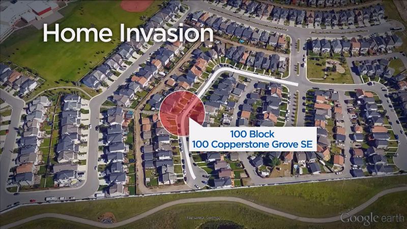Calgary police investigate a home invasion in the 100 block of Copperstone Grove S.E. on Tuesday, May 2, 2017. 