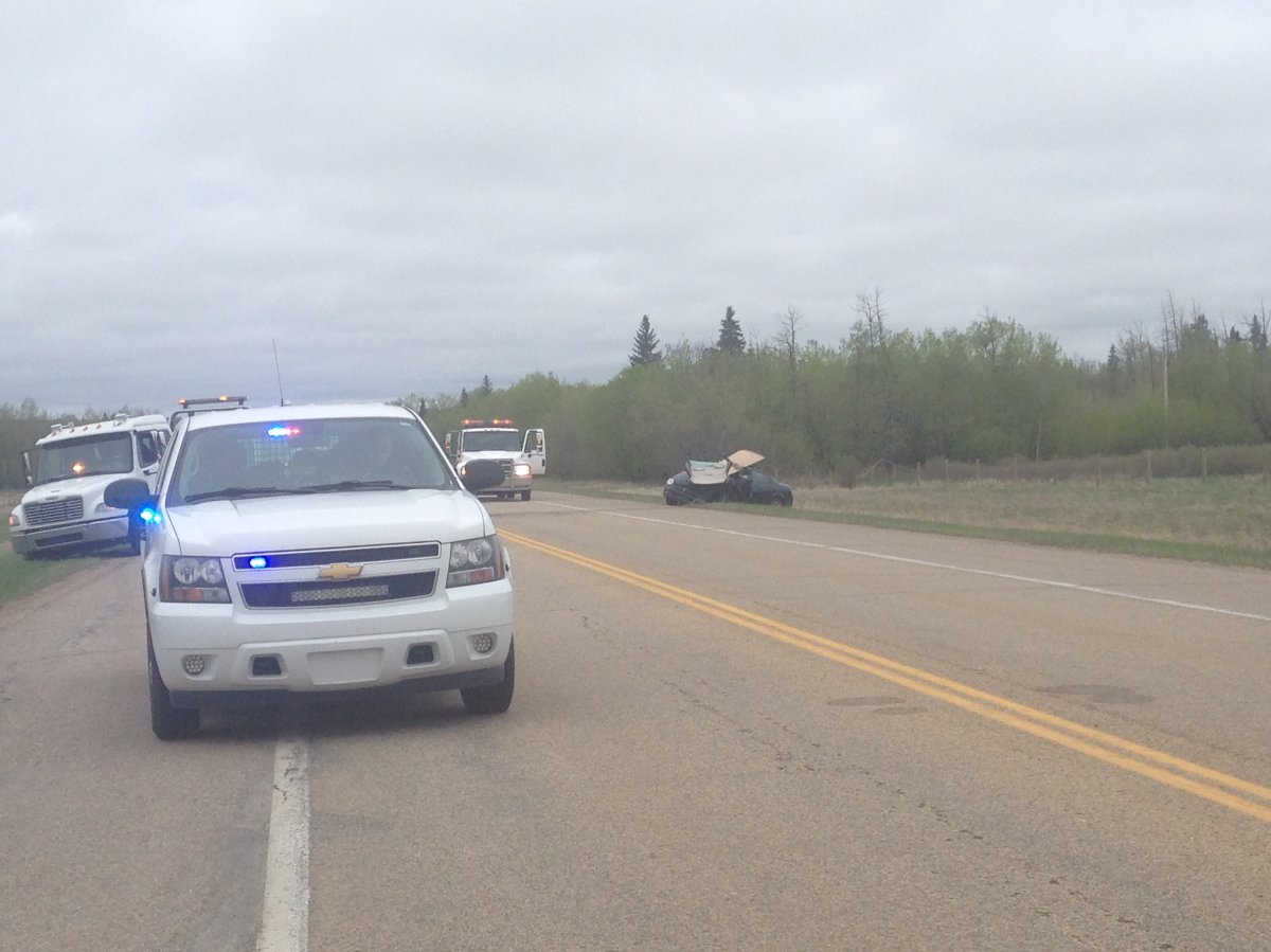 Two cars were left with significant damage Wednesday morning following a collision on southeast of Edmonton, on Highway 14 near Range Road 213. May 17, 2017.