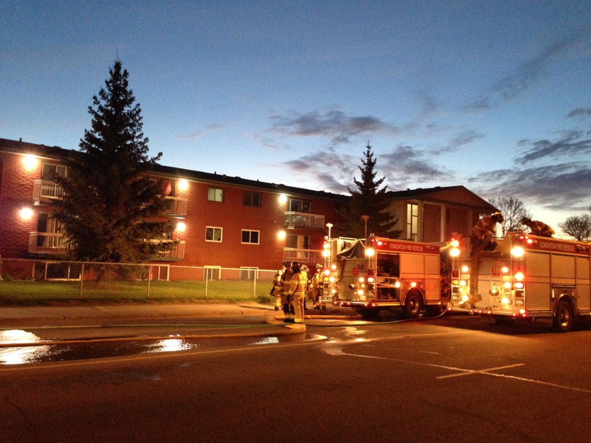 Fire crews were called to to the Southern Belle Condominiums at 3720 118 Ave. in northeast Edmonton early Wednesday morning. May 18, 2017.