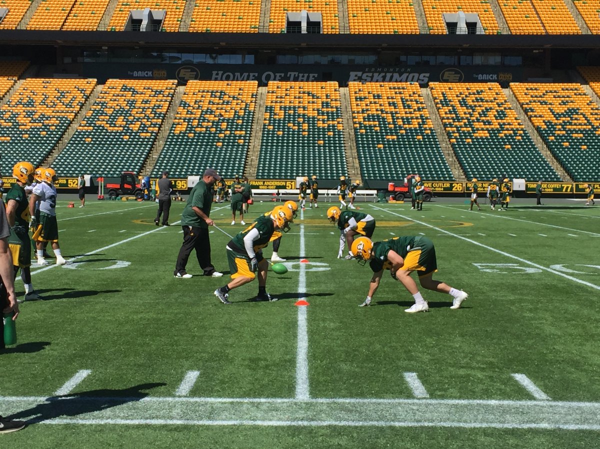 Eskimos work out in day one at training camp at Commonwealth Stadium.