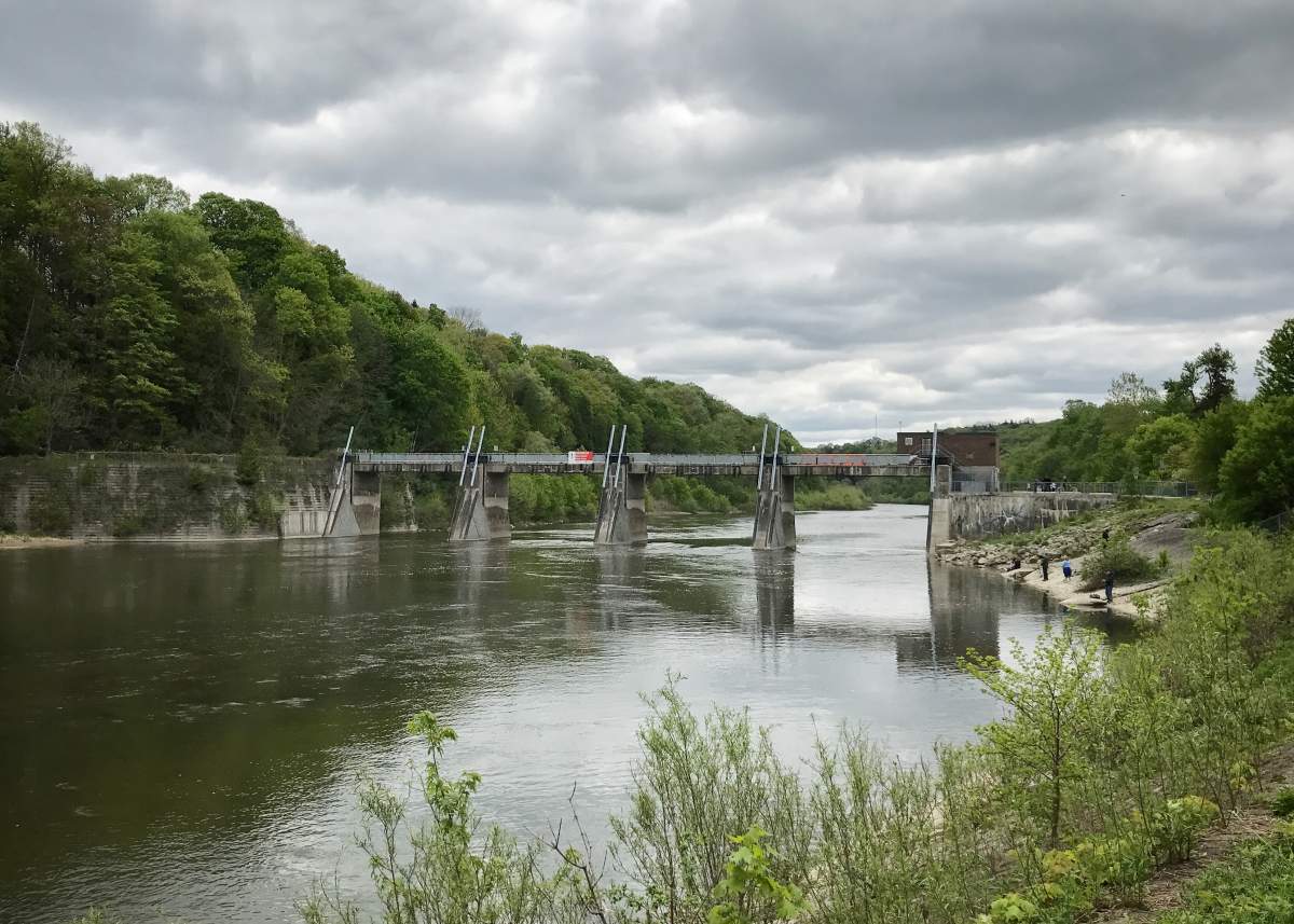 FILE - The Springbank Dam has been locked in the open position since getting stuck during a test in 2008.