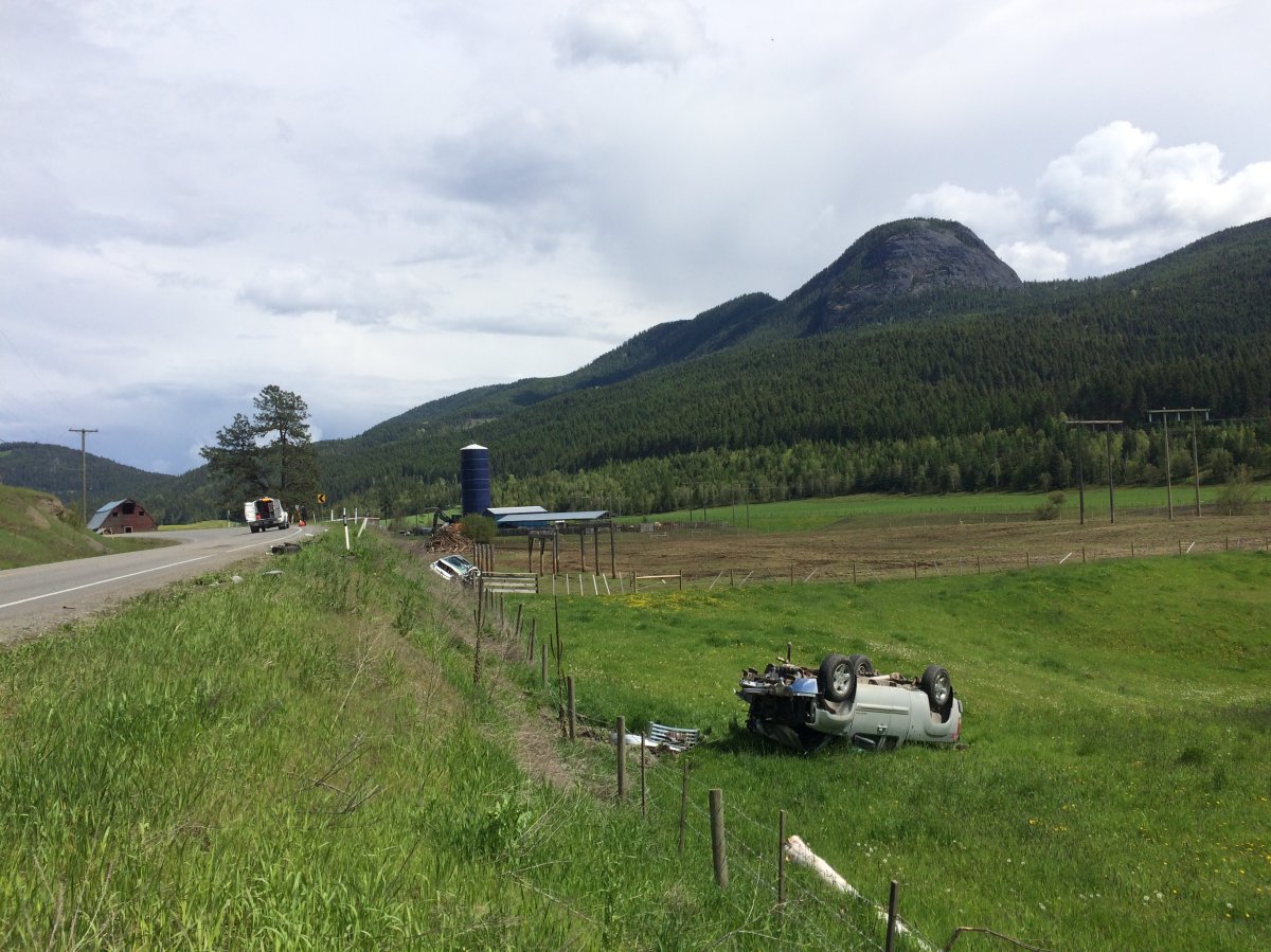 Elderly woman airlifted to hospital after crash near Lumby - image