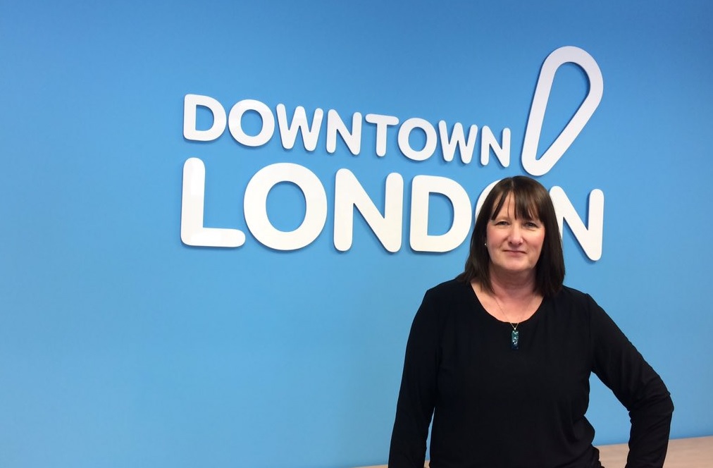 Janette MacDonald stands in the Downtown London offices on King Street. The association's recent survey shows many business owners are skeptical of BRT.
