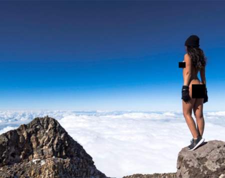 Playboy model criticized for posing for nude photo at summit of sacred
