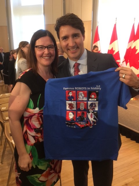 Kathy Cepo meeting Prime Minister Justin Trudeau in Ottawa Thursday, May 4 after being named as a recipient of the Prime Minister's Awards for Teaching Excellence and Excellence in Early Childhood Education.
