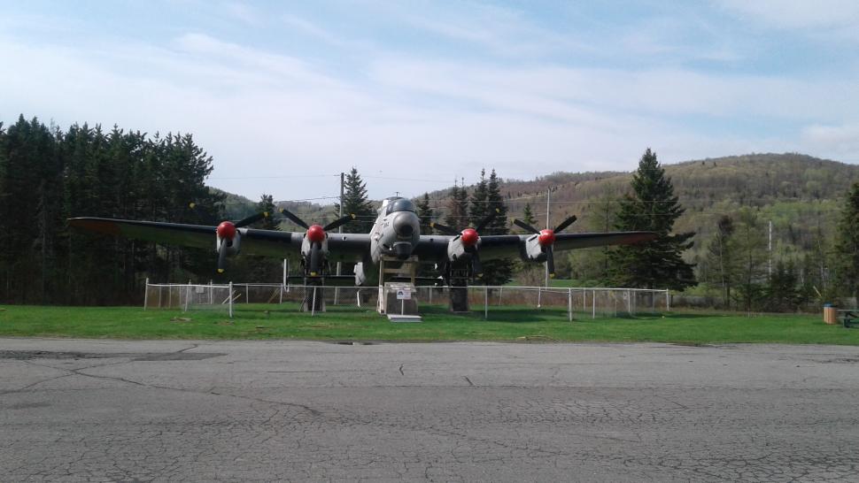 A photo of the Lancaster KB882 where the plaque is regularly displayed.