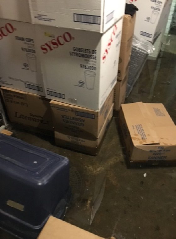 Lighthouse Mission says hundreds of pounds of food were lost when the pipe burst.