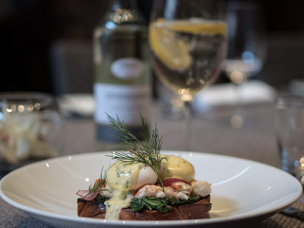 Chef McEwan’s ‘indulgent’ lobster Florentine.