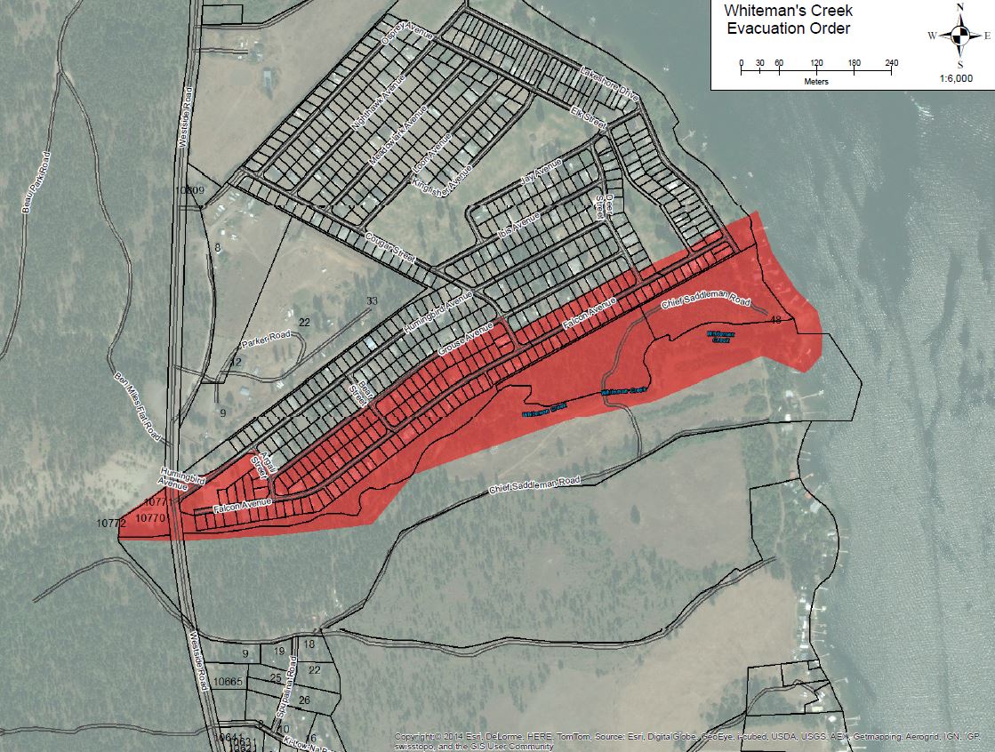 Residents of Parker Cove are being evacuated late Tuesday night.