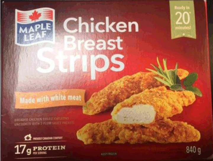 Maple Lead brand Chicken Breast Strips.