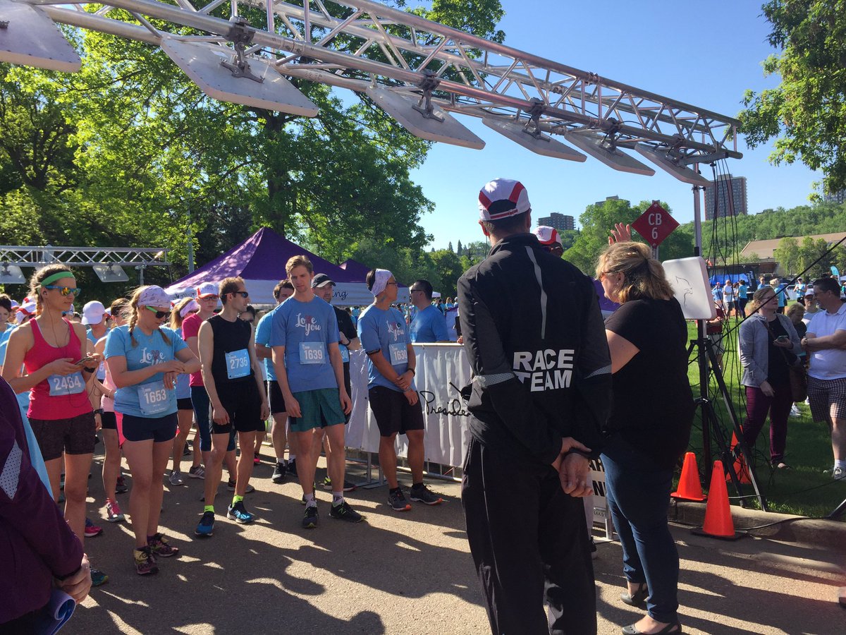 Runners get ready to participate in the SHOPPERS LOVE. YOU. Run for Women, Saturday, May 27, 2017. 