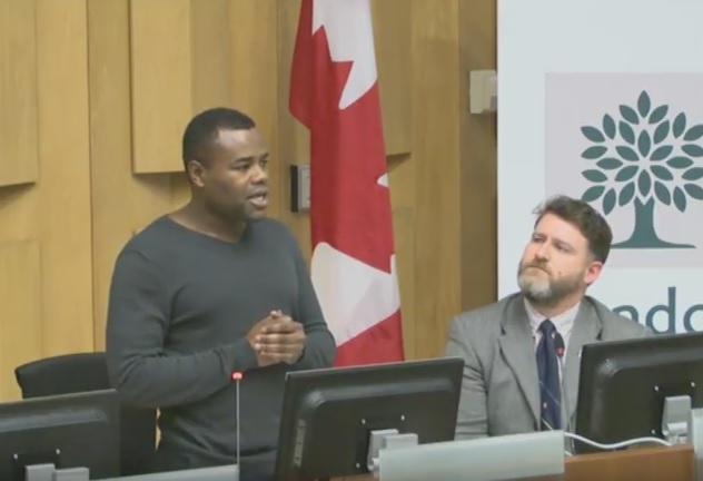 Councillor Mo Salih speaks on the issue of carding in November 2016.
