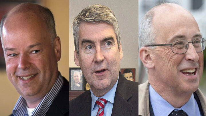 PC leader Jamie Baillie, Liberal leader Stephen McNeil and NDP leader Gary Burrill are pictured in this three-image combination file photo.