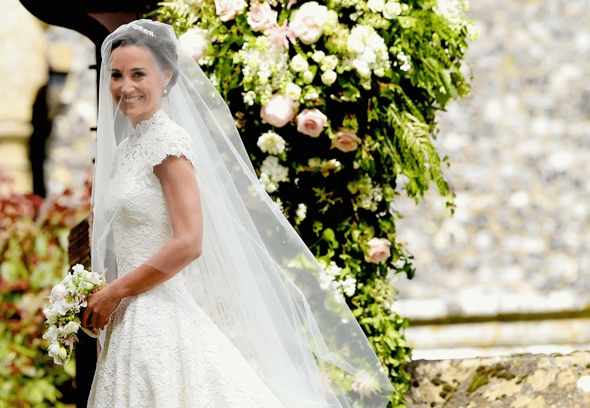 Pippa Middleton arrives for her wedding ceremony at St Mark's Church in Englefield, Berkshire, U.K., on May 20, 2017.