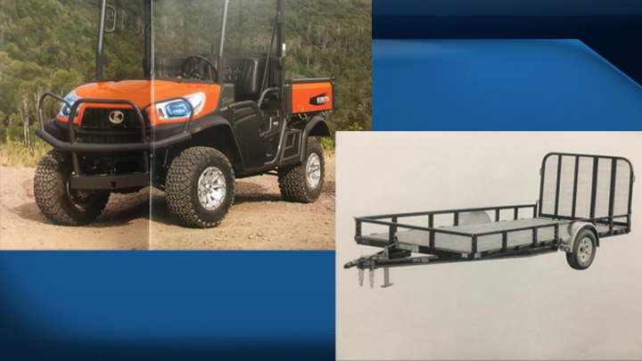 Thieves broke into a business compound south of Prince Albert and made off with a utility vehicle and a trailer.