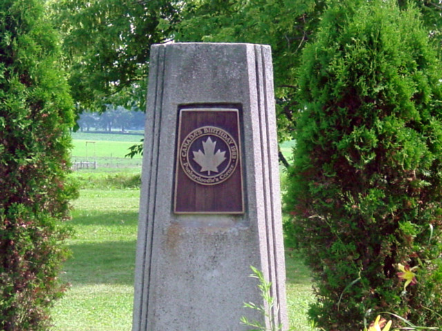 A monument that marks the time former prime minister Joe Clark spend Canada Day in Punkeydoodle’s Corners, Ont.
