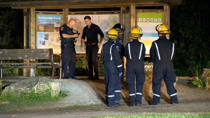 Halton Regional Police are investigating after a woman died falling off a cliff at Rattlesnake Point in Milton. Jeremy Cohn/Global News.