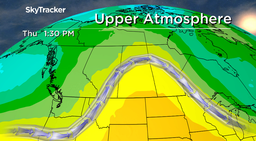 Upper ridge keeps us in the heat on Thursday.