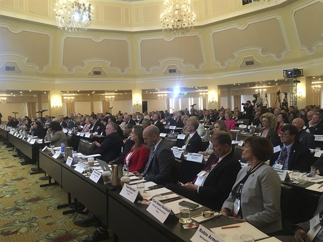Members of the Republican National Committee gather in Coronado, Calif., May 12, 2017.