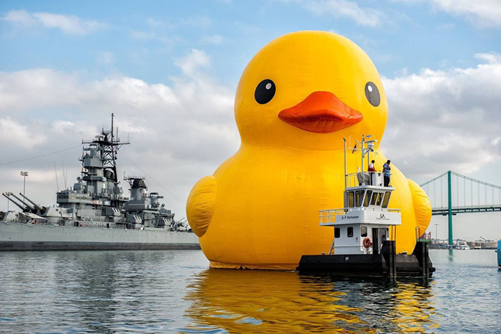 The duck, which stands six stories tall, will be at the Redpath Waterfront Festival between July 1 and 3.