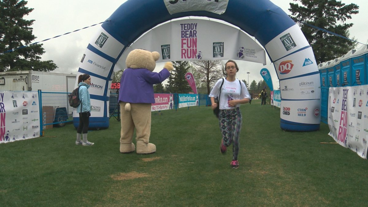 Over 1,000 people took part in Edmonton's inaugural Teddy Bear Fun Run supporting the Stollery Children's Hospital Saturday.