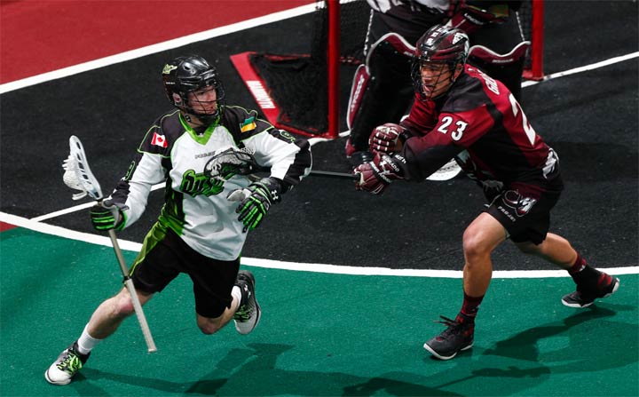 The Saskatchewan Rush downed the Colorado Mammoth 18-9 on Saturday in Game 1 of the National Lacrosse League West Division final.