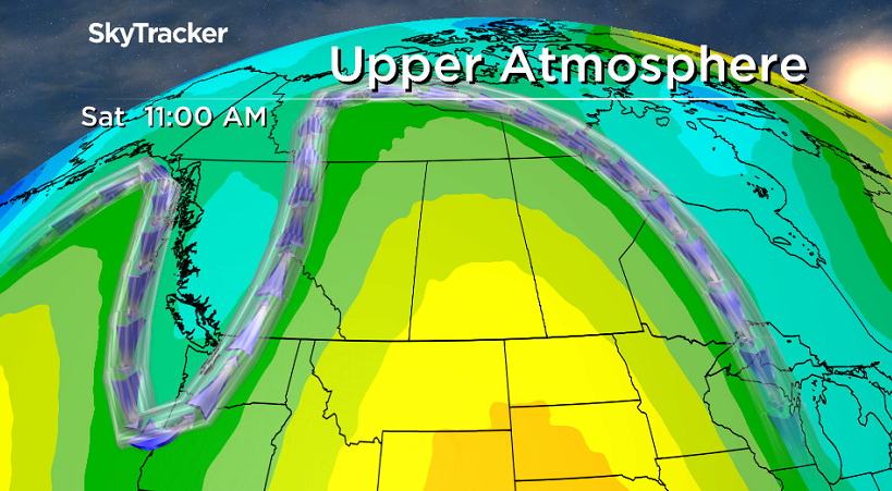 This upper ridge is the reason for the big warm up and it will stick around on Saturday.