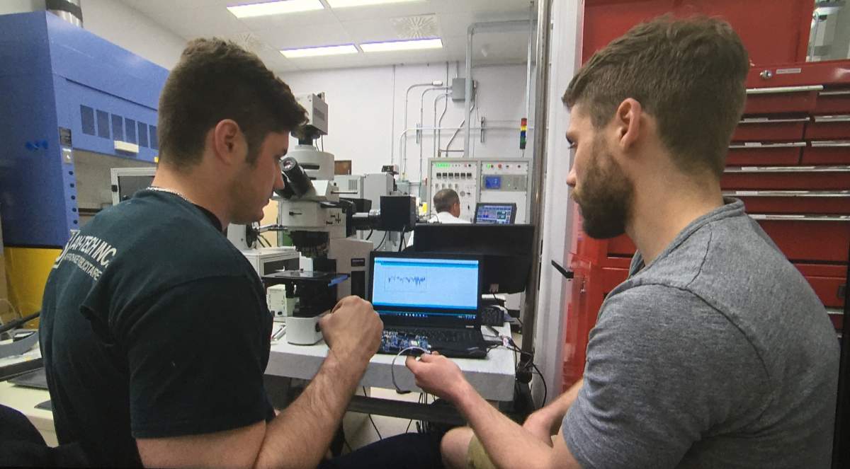 Researchers at Université Laval in Quebec City have created a smart T-shirt that monitors the wearer’s breathing, Friday, May 19, 2017.