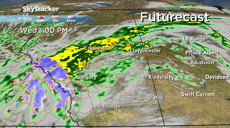 Snow is expected to fall in higher elevation areas in parts of western Alberta.