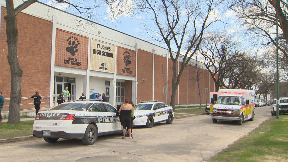 Multiple police units responded to St. John's High School Thursday afternoon after a man was reportedly injured nearby. 