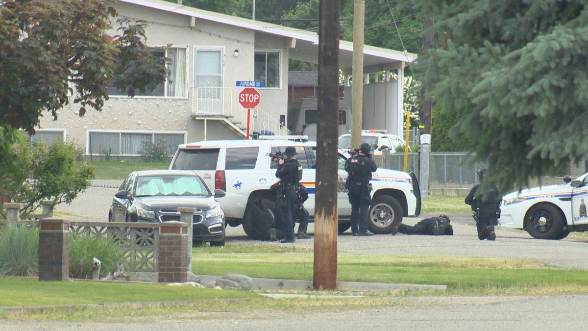 Kelowna RCMP spent three hours negotiating with a distraught man who holed up alone in his residence Tuesday afternoon.