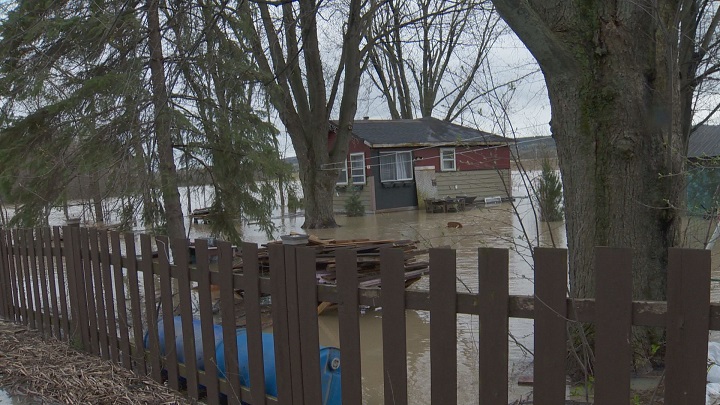 Homes along the Ottawa River in Rigaud. May 2, 2017.