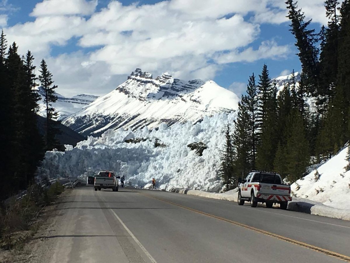 A Parks Canada avalanche control operation on Highway 93 resulted in a slide covering a section of the road between Lake Louise and the Saskatchewan River Crossing junction.