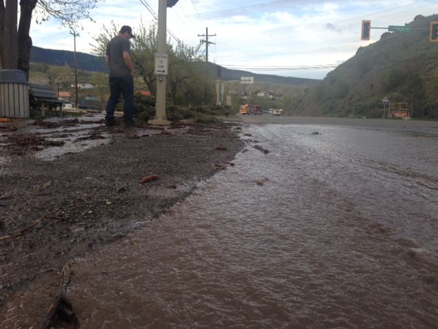 Flooding on the Trans-Canada Highway int eh Cache Creek area on May 5, 2017.