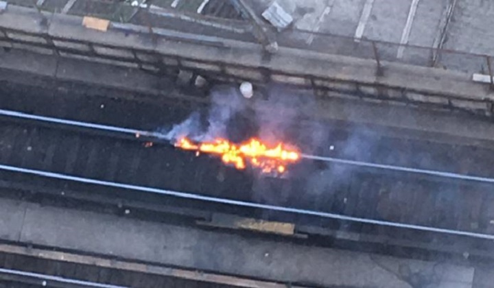 TTC subway service was temporarily suspended Monday evening after a track fire west of Islington station.