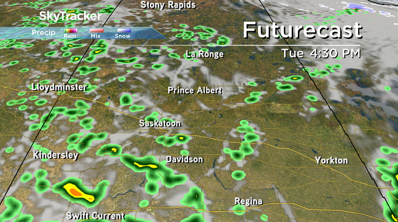 Unsettled weather moves in on Tuesday with clouds bubbling up during the day and a chance of afternoon thundershowers.
