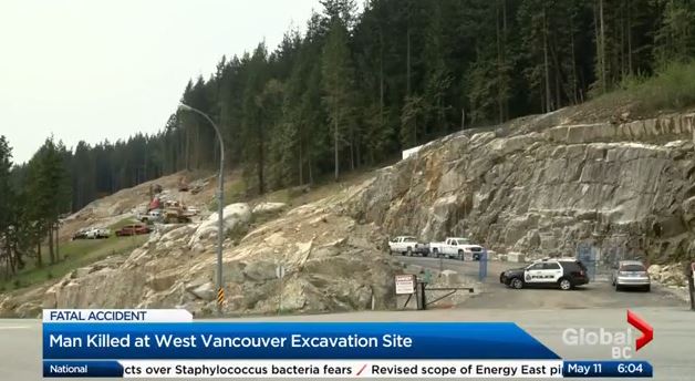 A worker was killed at site in West Vancouver on Wednesday.