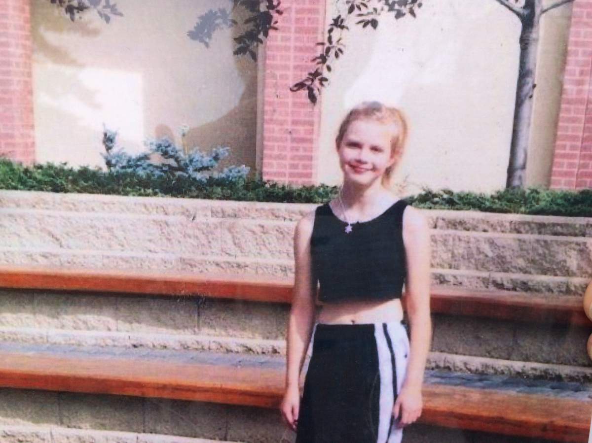 Amber Wilson at the age of 14.