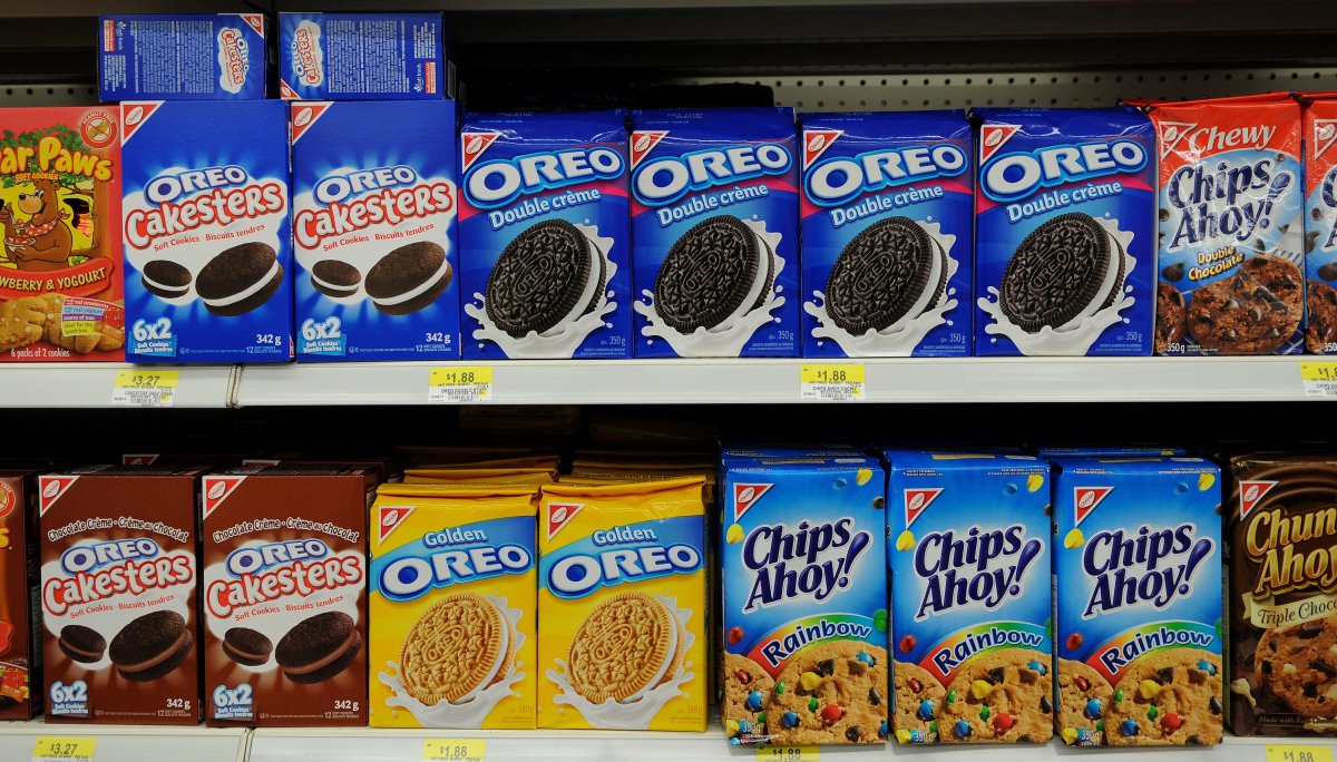 Christie brand cookies, including Oreos and Chips Ahoy, for sale at a grocery store. The Canadian Press Images/Don Denton.