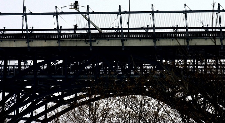 TORONTO - The Prince Edward (or Bloor Street) Viaduct. The "Luminous Veil" suicide barrier on the Bloor viaduct.  It is designed to deter possible suicide jumpers.
January 30, 2003
.