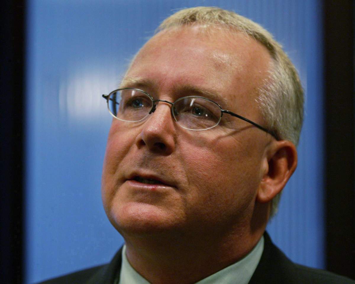 Chris Huskilson, CEO of Emera, the parent company of Nova Scotia Power, is shown in Halifax on Nov. 21, 2005. Nova Scotia's private utility says the Muskrat Falls hydroelectric project would add about $1.50 per month to the average household's power bill over the first five years. Emera Inc. (TSX:EMA), the parent company of Nova Scotia Power, says power rates would then remain stable or decline over the next 30 years. 